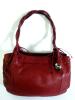 Tula soft pebbled burgundy leather 2 handles large bag