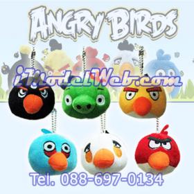 Angry birds ตุ๊กตานกโกรธสำหรับคล้องกระเป๋าหรือพวงกุญแจได้ ชุด 6 ตัว