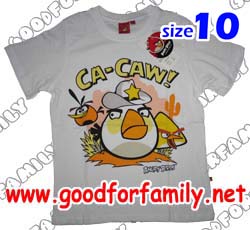 เสื้อคอกลม Angry Birds ผ้า Cotton สีขาว แองกรี้เบิร์ด แองกี้เบิร์ด แองกรีย์เบิร์ด แองกีย์เบิร์ด เสื้อแขนสั้น เสื้อผ้าเด็ก เสื้อยืด รหัส rndagb152_10