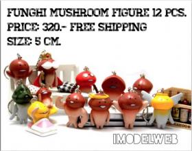 Funghi Mushroom Figure ชุดโมเดลเห็ดFunghi 12 ตัว