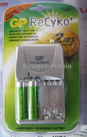 GP Batteries เครื่องชาร์จเร็ว 2 hrs พร้อมแบตเตอรี่ Recyko+ 2 ก้อน