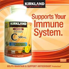 ขาย Kirkland Vitamin C 500 mg Chewable ได้ทั้งอมและเคี้ยว  พร้อมรสส้ม Tangerine 500 เม็ด