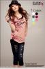 เสื้อยืดแฟชั่น ดึงยาง ลาย Sakura สีโอรส