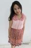 Square printed old-rose dress