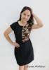 Horse printed decor black dress
