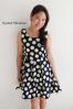 Zip décor polka dot dress