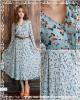 V-Neck Rose Print Chiffon Dress