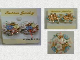 ต่างหูช่อดอกไม้ ดินปั้น