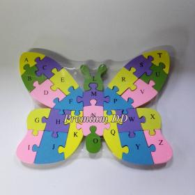 Wooden Jigsaw จิ๊กซอ ไม้ เสริมพัฒนาการสำหรับคุณน้อง ๆ  หนู ๆ  ลายผีเสื้อ
