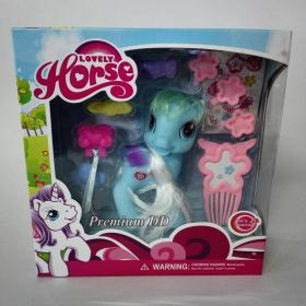ตุ๊กตาม้าน้อยแสนสวย Lovely Horse สีฟ้า พร้อมของ แต่งตัว