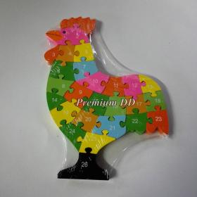 Wooden Jigsaw จิ๊กซอ ไม้ เสริมพัฒนาการสำหรับคุณน้อง ๆ  หนู ๆ  ลายไก่