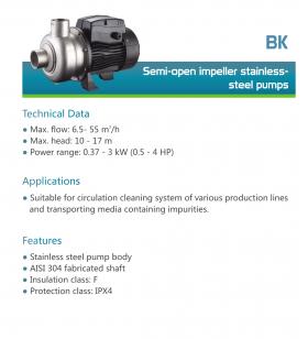 Semi-Open impeller stainless steel pumps