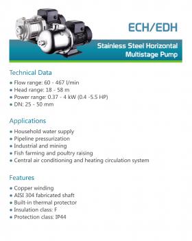 Stainless Steel Horizontal Multistage Pump