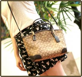 ขายกระเป๋า COACH SMALL KELSEY SATCHEL IN SIGNATURE WITH LEATHER TRIM - F36181