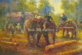 ขาย Original Impressionist Oil painting Prayad Tippawan Impressionist Style