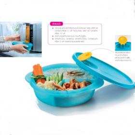 Tupperware ชามอุ่นอาหารมีช่องแบ่ง สีฟ้า