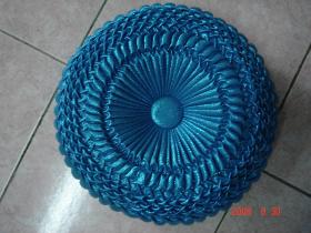 สีน้ำเงิน หมอนฟักทองลาย ศร 3 แถว