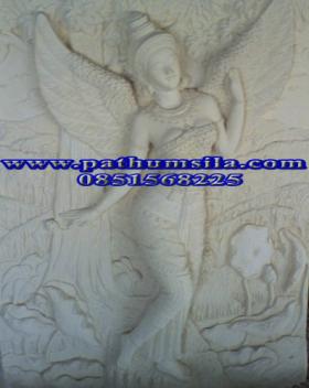 กินรีร่ายรำ กว้าง 80 X สูง 110 cm Kinnaree dance สีทราย