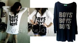 เสื้อยืดสกรีน Boys มี 2 สี ขาว และ ดำ