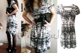 dress ชีฟองอัดพลีท สีดำ และ สีชมพู free size