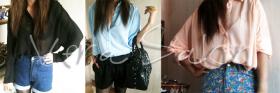 เสื้อเชิ้ตชีฟอง มี 3 สี ฟ้า, ดำ และ ส้มอ่อน ใส่สบายมากๆ ๆ  ควรมีเก็บไว้ค่ะ