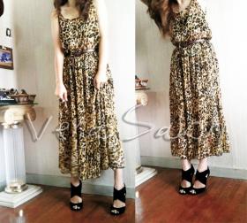 dress อัดพลีทลายเสือ (อินมากๆ) 