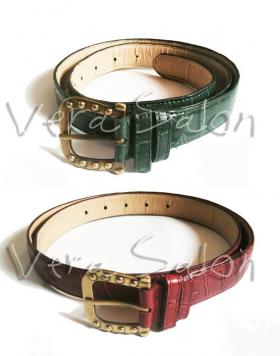 เข็มขัดลายงู สีเขียว และ สีแดง