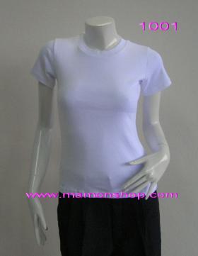 เสื้อผู้หญิงคอกลมแขนสั้น รอบอก30"-34" ผ้าRib