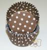 ถ้วยคัพเค้ก Brown White Polka Dot ไซส์มาตรฐาน 50 pcs.