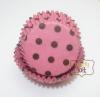 ถ้วยคัพเค้ก Pink Brown Polka Dot Design ไซส์มาตรฐาน 50 pcs.