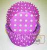ถ้วยคัพเค้ก Purple Polka Dot ไซส์มาตรฐาน 50 pcs.