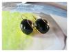 ต่างหู/ตุ้มหู Glamour Earring ต่างหูห่วงสีดำ งานเกาหลี
