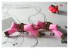 ต่างหู / ตุ้มหู Ribbon tie earring ต่างหูรูปรบบิ้น สีชมพู งานเกาหลี