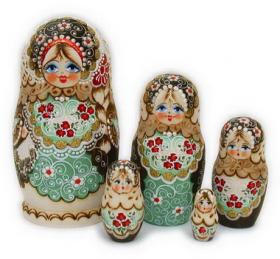 ขายตุ๊กตาแม่ลูกดก (Matryoshka) - Woodburn Green 5 pc Matryoshka