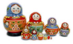 ขายตุ๊กตาแม่ลูกดก (Matryoshka) : Matryoshka Large Semenov 10 pc Nesting Dolls