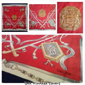 ขาย Celine handkerchief ผ้า Celine ผ้าเช็ดหน้า ลายวินเทจ ของแท้