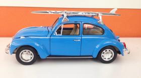 ขาย โมเดลรถเหล็ก Volkswagen Beetle  (Hard Top)  สีน้ำเงิน สเกล 1:24