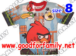 เสื้อคอกลม Angry Birds ผ้ามัน สีฟ้า แองกรี้เบิร์ด แองกี้เบิร์ด แองกรีย์เบิร์ด แองกีย์เบิร์ด เสื้อแขนสั้น เสื้อเด็ก เสื้อผ้าเด็ก เสื้อยืด รหัส rndagb149_8