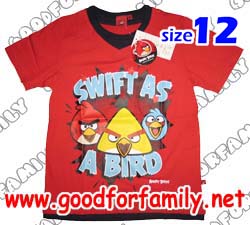 เสื้อคอกลม Angry Birds ผ้า Cotton สีแดง แองกรี้เบิร์ด แองกี้เบิร์ด แองกรีย์เบิร์ด แองกีย์เบิร์ด เสื้อแขนสั้น เสื้อผ้าเด็ก เสื้อยืด รหัส rndagb151_12
