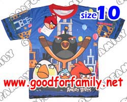 เสื้อคอกลม ผ้ามัน Angry Birds สีน้ำเงิน กรุ๊ปใหญ่ แองกรี้เบิร์ด แองกี้เบิร์ด แองกรี้เบิร์ด แองกรีย์เบิร์ด เสื้อยืด เสื้อแขนสั้น เสื้อเด็ก เสื้อผ้าเด็ก รหัส rndagb113_10