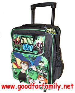 รุ่นประหยัด กระเป๋าล้อลากเด็ก 15.5 นิ้ว Ben10 Alien Force Going HERO เบนเทน กระเป๋าเป้ กระเป๋าเด็ก กระเป๋านักเรียน กระเป๋าเดินทาง สีเขียว รหัส bcktroben140