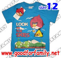 เสื้อคอกลม ผ้า Cotton Angry Birds สีฟ้าเข้ม กรุ๊ปใหญ่ สกรีน+ปัก แองกรี้เบิร์ด แองกี้เบิร์ด แองกรีย์เบิร์ด แองกีย์เบิร์ด เสื้อยืด เสื้อแขนสั้น เสื้อเด็ก เสื้อผ้าเด็ก รหัส rndagb133_12