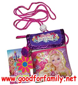 กระเป๋าสะพายข้าง กระเป๋าคล้องคอ Barbie Secret Door สีชมพู บาร์บี้ สีชมพู กระเป๋าใส่ของ กระเป๋าเด็ก รหัส bckslibar007
