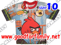 เสื้อคอกลม Angry Birds ผ้ามัน สีฟ้า แองกรี้เบิร์ด แองกี้เบิร์ด แองกรีย์เบิร์ด แองกีย์เบิร์ด เสื้อแขนสั้น เสื้อเด็ก เสื้อผ้าเด็ก เสื้อยืด รหัส rndagb150_10