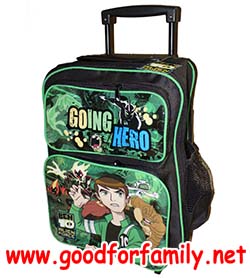 รุ่นประหยัด กระเป๋าล้อลากเด็ก 16 นิ้ว Ben10 Alien Force Going HERO เบนเทน กระเป๋าเป้ กระเป๋าเด็ก กระเป๋านักเรียน กระเป๋าเดินทาง สีเขียว รหัส bcktroben141