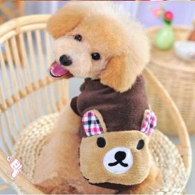 เสื้อสุนัข เสื้อแมวหมีคุมะผ้ากำมะหยี่นุ่ม พร้อมส่ง