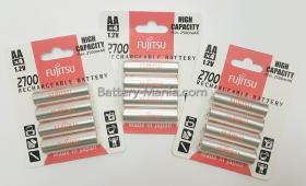 ถ่านชาร์จ super power AA 2,700 mAh 12 ก้อน (แพ็ค 4 ก้อน 3 แพค) Fujitsu HR-3UAEX (4B) made in japan