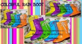 ขายปลีก/ส่ง รองเท้าบูทยาง บูทไฟล่อน บูทกันน้ำ บูทแฟชั่น Fashion Rain Boot มีสินค้าพร้อมส่ง