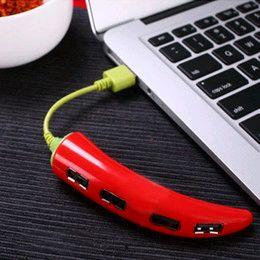 สายเชื่อมต่อ USB 4 พอร์ต รูปมะเขือม่วง พริกแดง ข้าวโพด