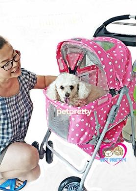 (ส่งฟรี) รถเข็นสุนัขNo Brand P204 OpenAirหลังคาถอดได้ รองรับนน.สุนัข1-15กก.มี3สี 